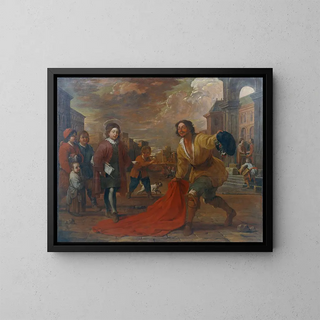 Antoni Viladomat - A Simple Man Lays his Cloak at the Feet of Saint Francis as a Child.webp