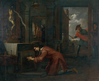 Antoni Viladomat - Saint Francis Receives the Order from the Crucifix at Saint Damian to Repair the House of God.webp