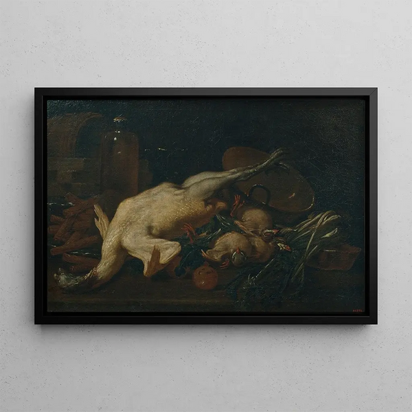 Antoni Viladomat - Still Life with Vegetables Turkey other Fowl and Wafers.webp