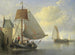 Vue de rivière avec une tour de guet inspirée de la tour de Camperveer à Veere - Antonie Waldorp — visning af kunstværket