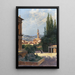 Florence, udsigt over Palazzo Vecchio fra Boboli-haverne - Antonietta Brandeis — indrammet kunstværk på væggen