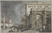 Capriccio Et palads med en gård nær lagunen - Antonio Canaletto — visning af kunstværket