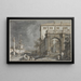 Capriccio Et palads med en gård nær lagunen - Antonio Canaletto — indrammet kunstværk på væggen