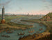 En skødespil med den franske ambassadeur, der nærmer sig Siam-kongens palads i en statskutter i oktober 1685 - Antonio Joli — visning af kunstværket