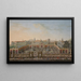 Naples Piazza Trieste e Trento med en markedsplads set fra en balkon på Palazzo Reale - Antonio Joli — indrammet kunstværk på væggen