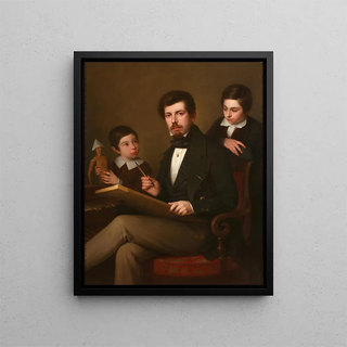 Antonio Mara Esquivel - Selfportrait with his sons Carlos and Vicente.webp