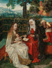 La Vierge et l'Enfant avec sainte Anne dans un jardin clos avec Joachim et Joseph au-delà - Skole i Antwerpen — visning af kunstværket