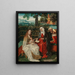 La Vierge et l'Enfant avec sainte Anne dans un jardin clos avec Joachim et Joseph au-delà - Skole i Antwerpen — indrammet kunstværk på væggen