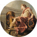 Apollon siddende med en lyre foran en athensk kvinde og en slange - Charles-André van Loo — vist i et interiør