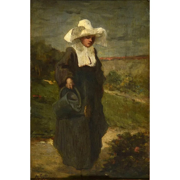 Armand Gautier - Soeur de charit arrosant des fleurs.webp
