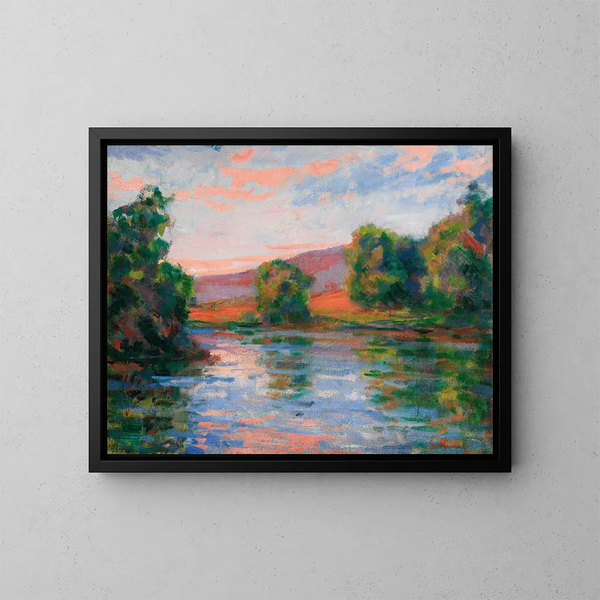 Bord af vandet - Armand Guillaumin — indrammet kunstværk på væggen