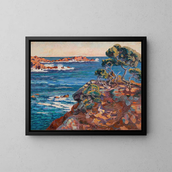 Bord de mer à Agay - Armand Guillaumin — indrammet kunstværk på væggen
