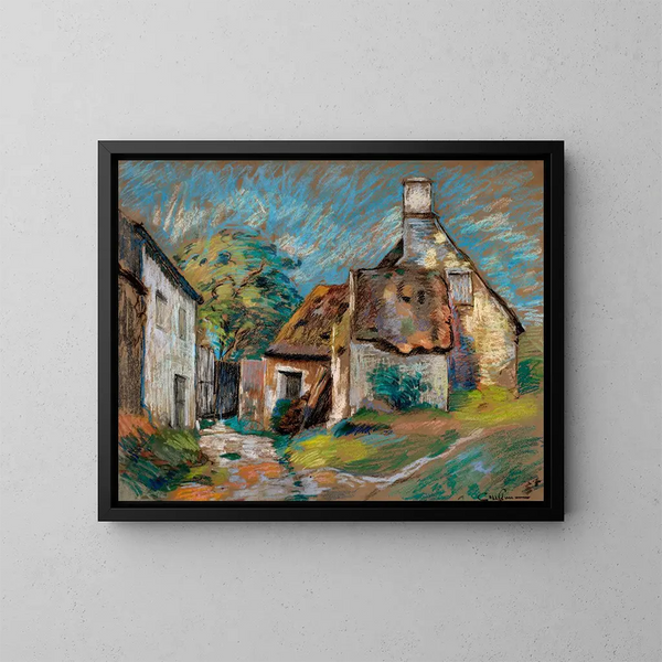 Hytter - Armand Guillaumin — indrammet kunstværk på væggen