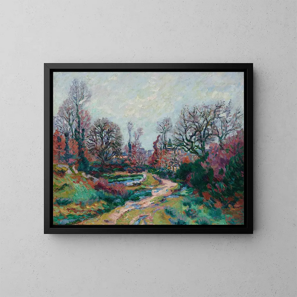 Chemin de l'abreuvoir efter regn - Armand Guillaumin — indrammet kunstværk på væggen