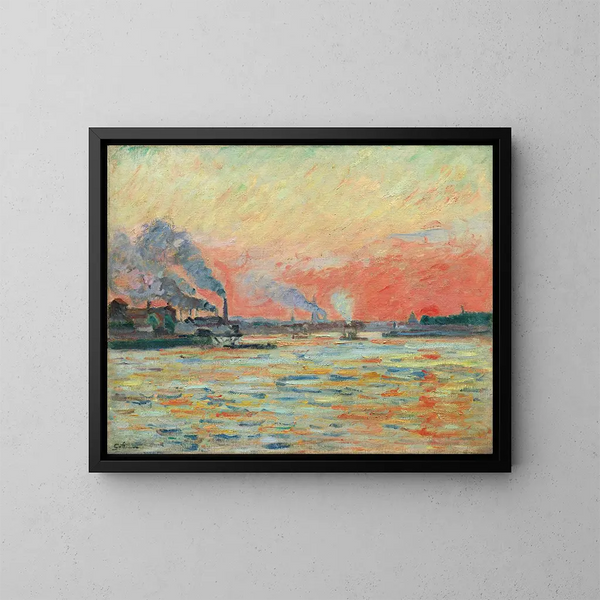 floden Seine og Marne ved Ivry - Armand Guillaumin — indrammet kunstværk på væggen