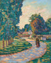 Kvindemaleri på en sti i Épinay - sur - Orge - Armand Guillaumin — visning af kunstværket