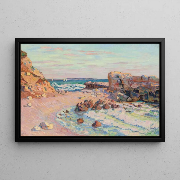 La Pierrière, Saint-Palais, tide rising - Armand Guillaumin — indrammet kunstværk på væggen