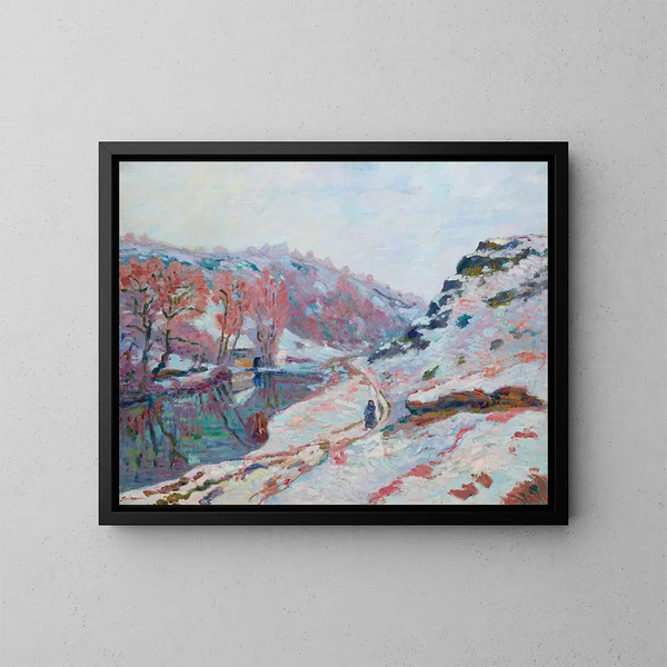 La vallée de la Sedelle sous la neige - Armand Guillaumin — indrammet kunstværk på væggen