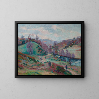 maleriet Le Pont Charraud à la Creuse - Armand Guillaumin — indrammet kunstværk på væggen
