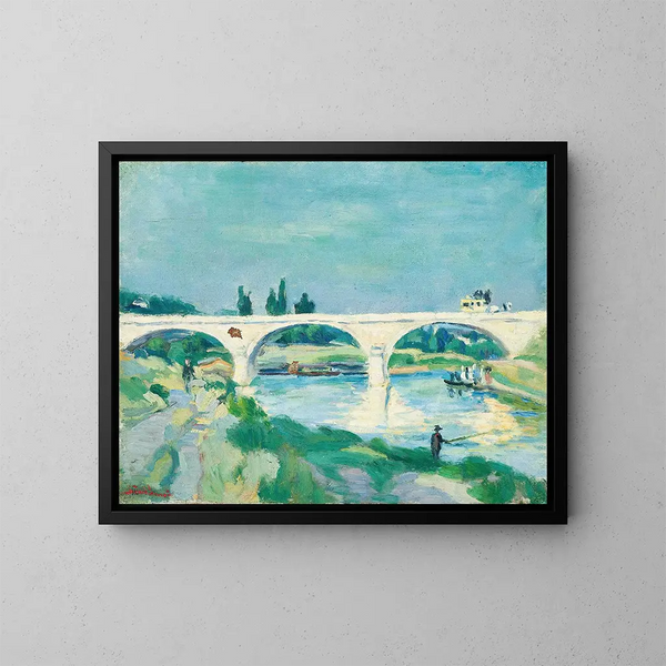 maleriet Le Pont de Charenton, Île-de-France - Armand Guillaumin — indrammet kunstværk på væggen