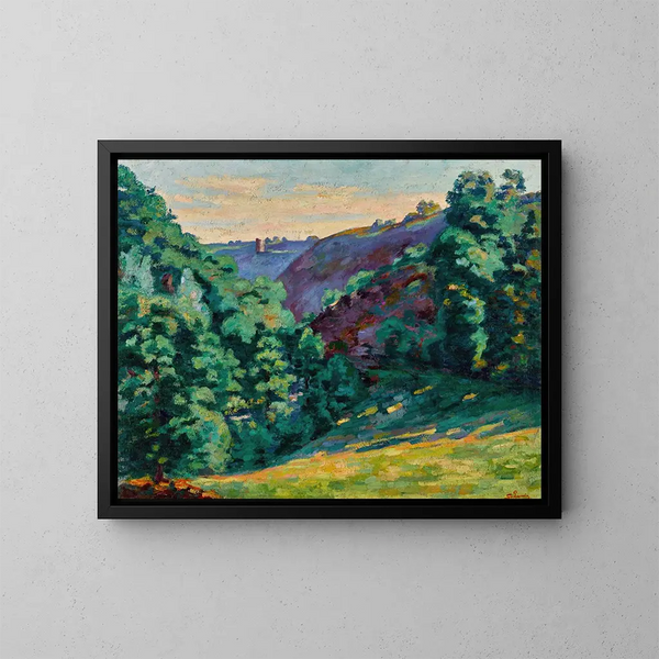 Le Ravin de la folie vu de Château Crozant - Armand Guillaumin — indrammet kunstværk på væggen