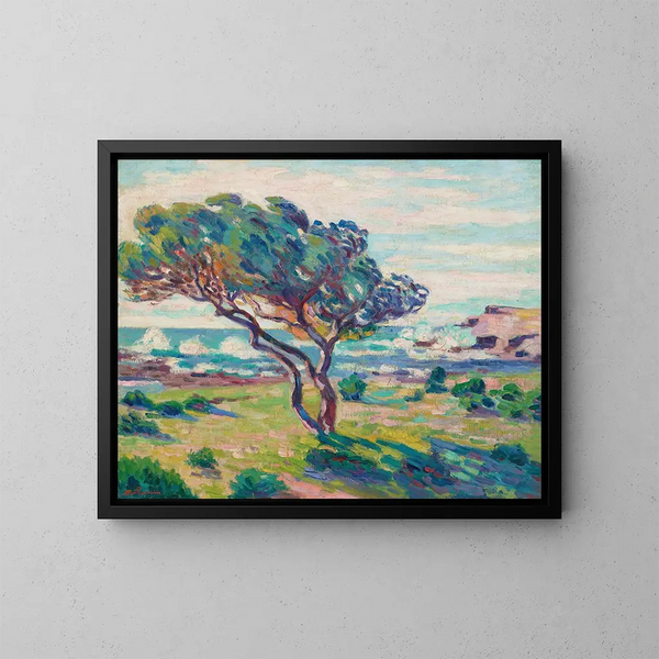 Landskab fra Syd, set fra Brusc - Armand Guillaumin — indrammet kunstværk på væggen