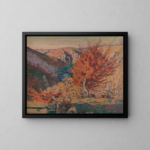 Landskab af Filuse-klippens - Armand Guillaumin — indrammet kunstværk på væggen