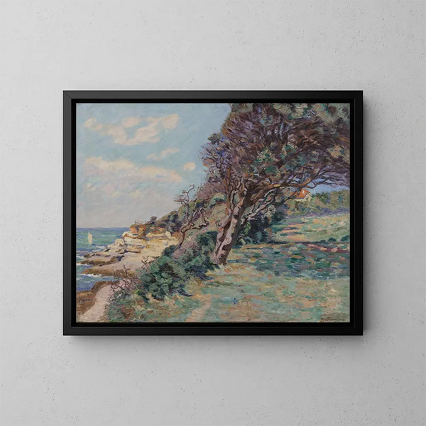 Saint-Palais, la Pointe de la Douane, august 92, kl. 10 om morgenen - Armand Guillaumin — indrammet kunstværk på væggen