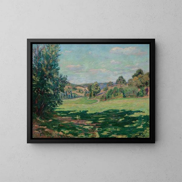 Landsby på skråningen af Chevreuse-dalens bjergskråning - Armand Guillaumin — indrammet kunstværk på væggen
