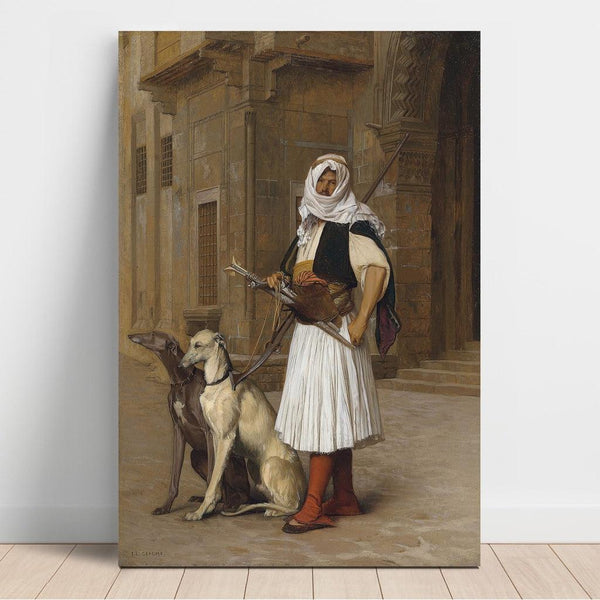 Reproduktion af maleriet Arnaut og to whippets - Jean-Léon Gérôme
