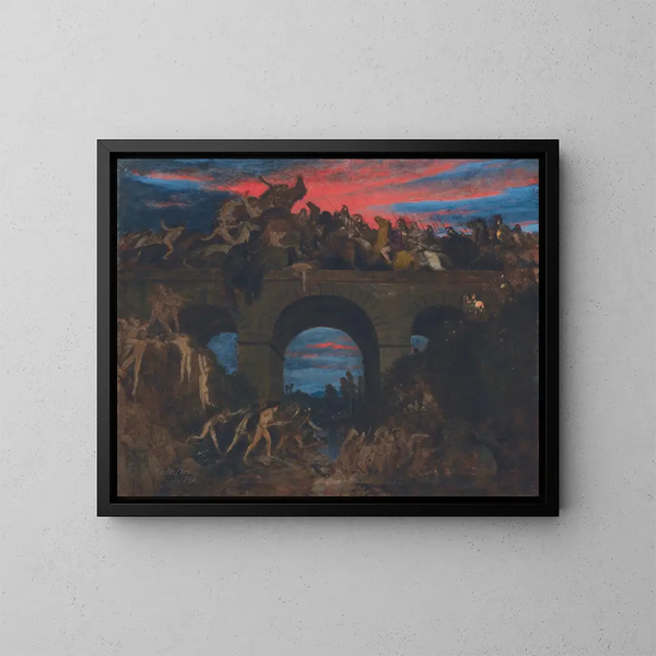 Bataille sur le pont - Arnold Böcklin — indrammet kunstværk på væggen