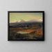Landskab ved solnedgang 1849 - Arnold Böcklin — indrammet kunstværk på væggen