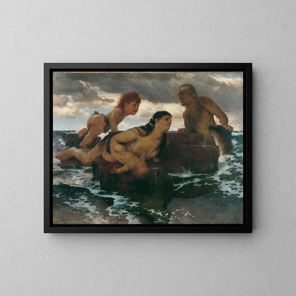 Idylle marine - Arnold Böcklin — indrammet kunstværk på væggen
