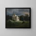 Landskab med natlig udsigt med ruin - Arnold Böcklin — indrammet kunstværk på væggen