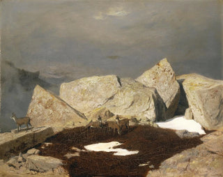 Arnold Bcklin - Mountain Landscape with Chamois.webp