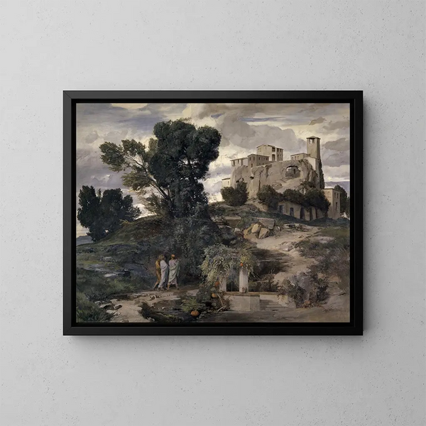 På vej til Emmaus - Arnold Böcklin — indrammet kunstværk på væggen