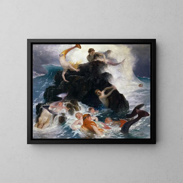 Jeu des Néréides - Arnold Böcklin — indrammet kunstværk på væggen