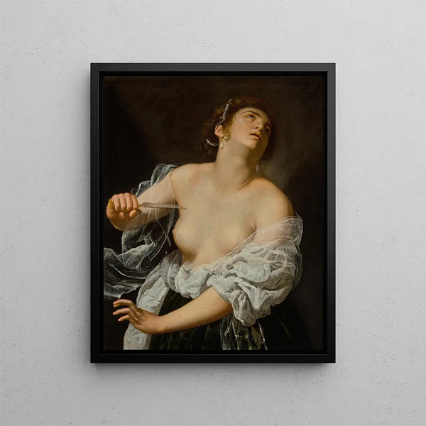 Lucrèce - Artemisia Gentileschi — indrammet kunstværk på væggen