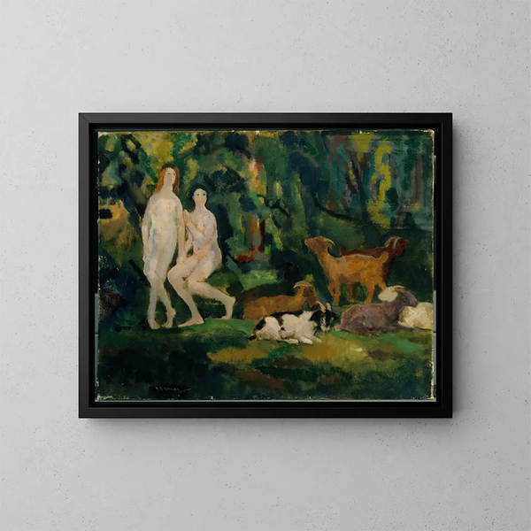 Gouttes de rosée - Arthur Bowen Davies — indrammet kunstværk på væggen