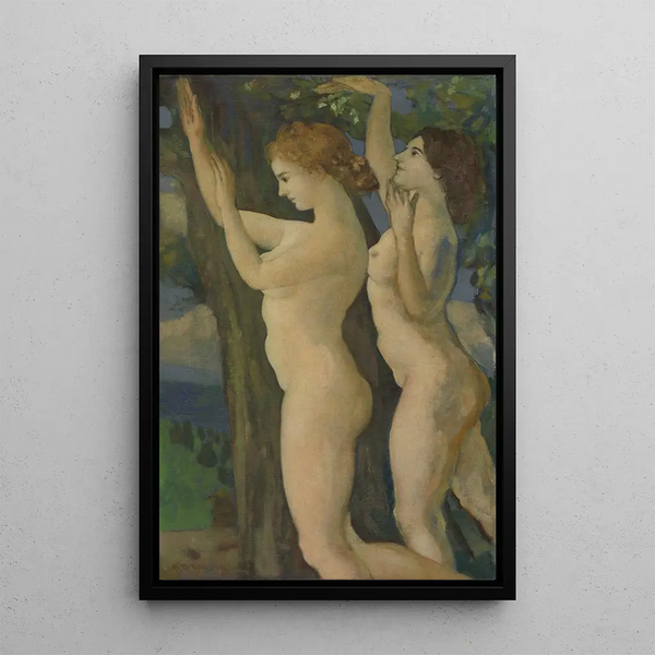 Douces feuilles tremblantes - Arthur Bowen Davies — indrammet kunstværk på væggen