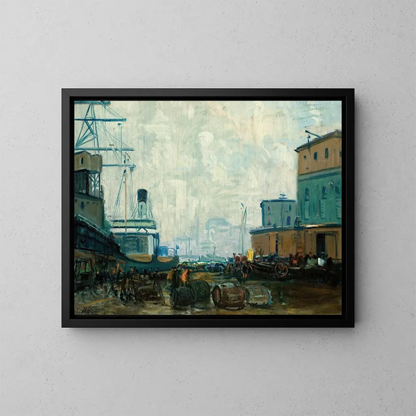 Scène de quai à Boston - Arthur Clifton Goodwin — indrammet kunstværk på væggen