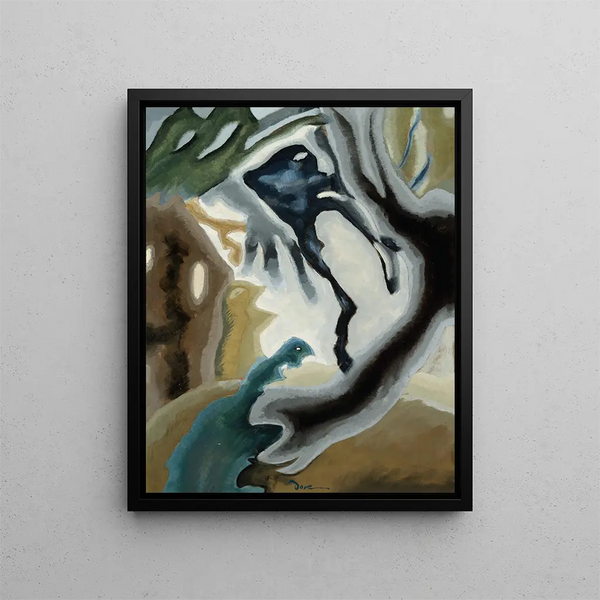 Fantasimaleri af hønsegård - Arthur Dove — indrammet kunstværk på væggen