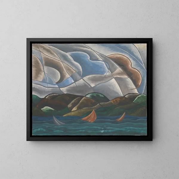 Nuages et eau - Arthur Dove — indrammet kunstværk på væggen