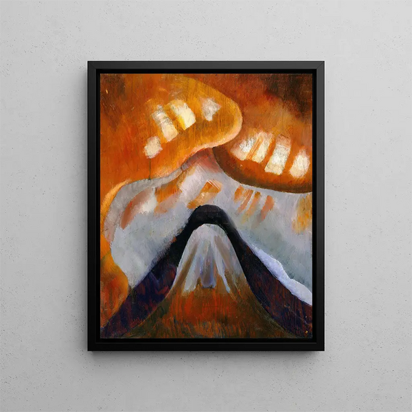 Bjerg og himmel - Arthur Dove — indrammet kunstværk på væggen
