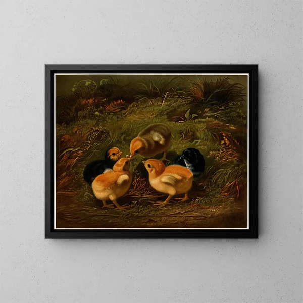 Poules - Arthur Fitzwilliam Tait — indrammet kunstværk på væggen