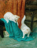 katte, der leger - Arthur Heyer — visning af kunstværket