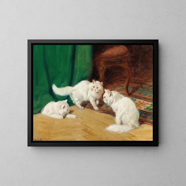 Conversation entre les chats - Arthur Heyer — indrammet kunstværk på væggen