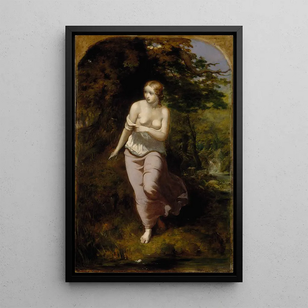 Reproduktion af maleriet Musidora, der bader - Arthur Hughes