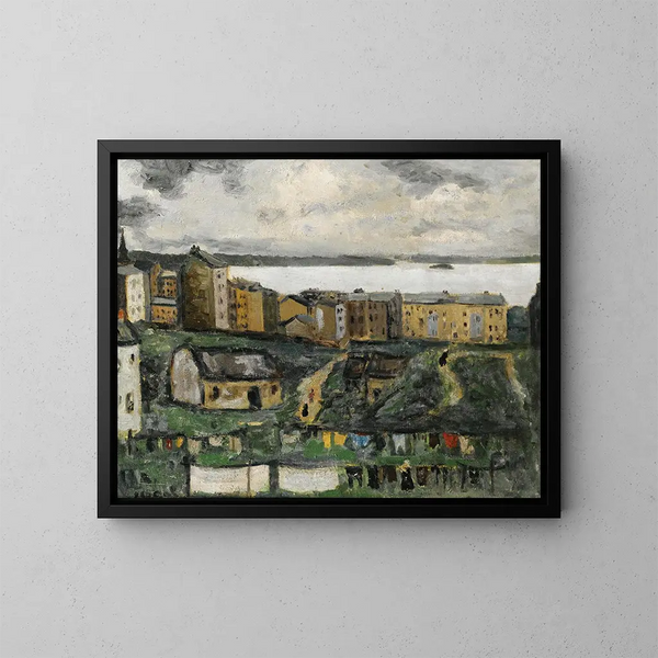 Vue de village - Arthur Segal — indrammet kunstværk på væggen