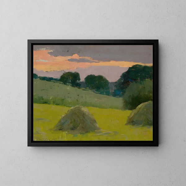 høstakker - Arthur Wesley Dow — indrammet kunstværk på væggen